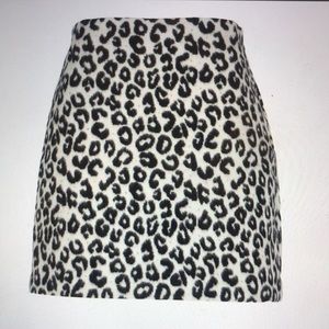 Maje Leopard Print, brushed-felt mini skirt | 28” waist